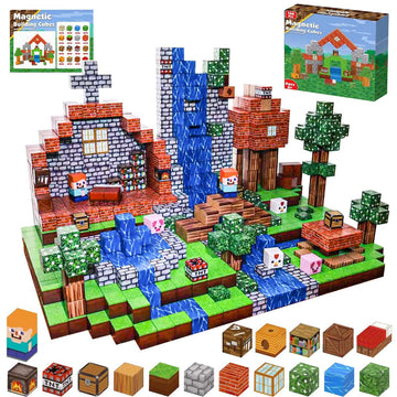 Lottmopi Magnet Blocks -100pcs Magnetic Building Blocks, STEM Montessori Sensory Toys for Toddlers Gifts for 3+ Years Old, Magnet Cubes Toddler Kids