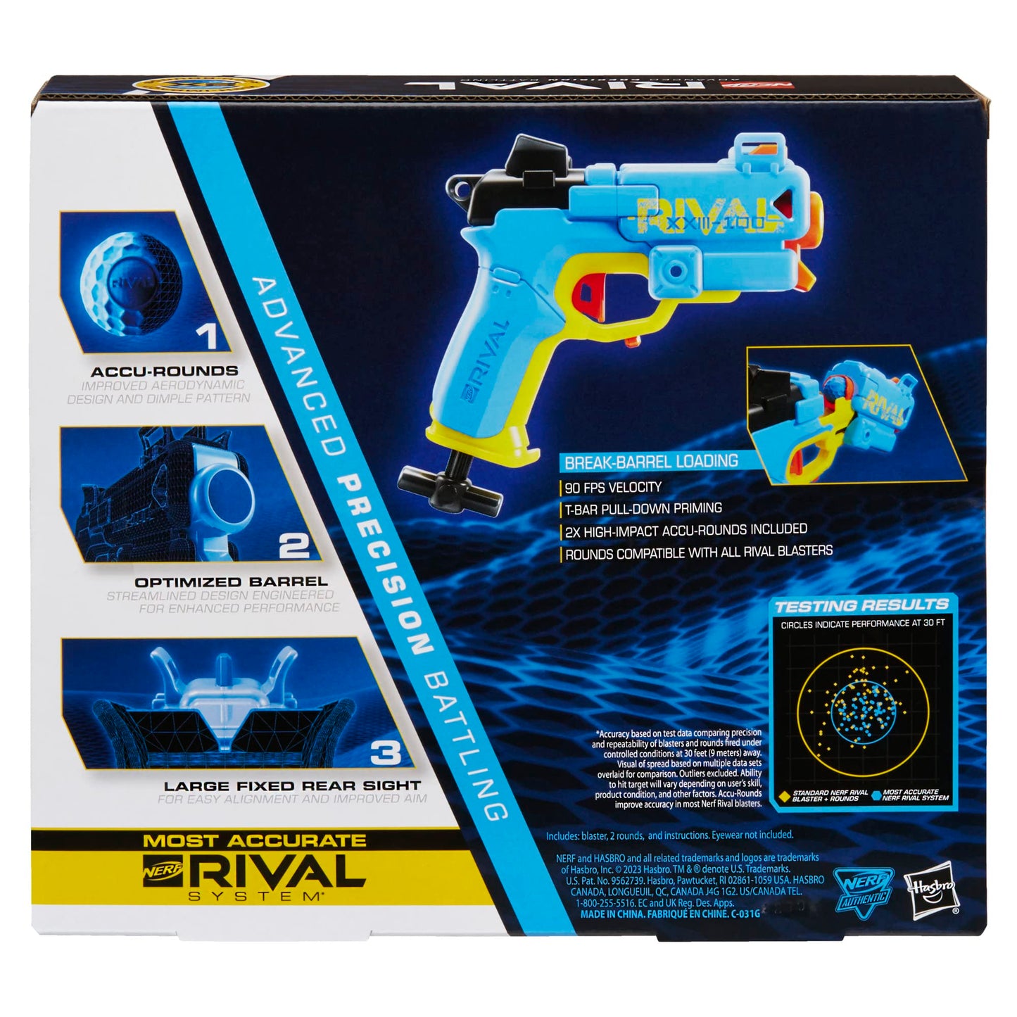 Nerf Rival Pilot XXIII 100 Blaster with 2 Rounds For Outdoor Games Ages 14 and Up