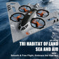 Virellia 3-in-1 RC Drone for Land Sea Air, H20 Remote Control Bomber RC Airplane with Cool Lights, 360° Flip, 3 Driving Mode and Collision Protection