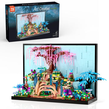 Micro Brick Tree of Life Building Set, Creative Nature World Model, 3D Wall Art Home Office Decoration or Table Display, Collectible Display Set