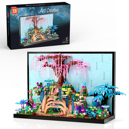 Micro Brick Tree of Life Building Set, Creative Nature World Model, 3D Wall Art Home Office Decoration or Table Display, Collectible Display Set