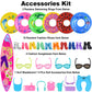 Ecore Fun 35 PCS Doll Clothes Swimwear Beach Bathing Kit Including 10 Bikini Swimsuit 2 Swimming Ring 4 Fashion Glasses 10 Pairs Shoes 1 Surf