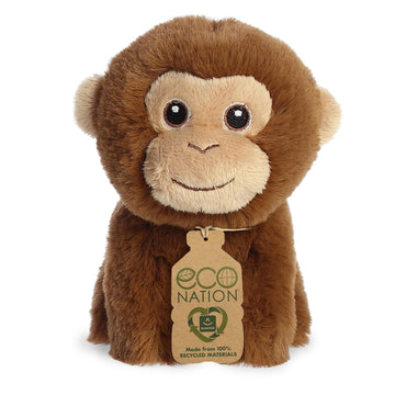 Aurora® Responsibly Made Eco Nation™ Mini Monkey Stuffed Animal - Ideal for Playtime Adventures - Perfect for Birthdays or Just Because - Brown 5