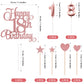 Lecferrarc 18th Birthday Cake Decorations, 18th Birthday Candles Cake Numeral Candles and Glitter Happy 18th Birthday Cake Toppers Set for Birthday
