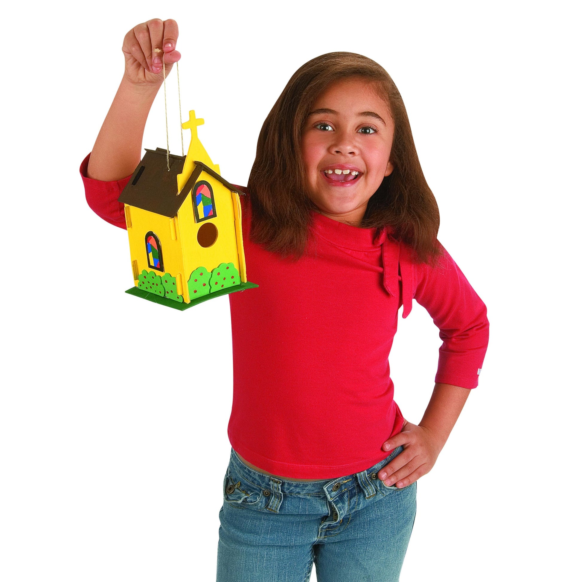 Fun Express DIY Church Birdhouse Craft Kits for Kids Ages 8-12 - Wooden Bird Houses to Paint 12 Pack | Unfinished Wood Crafts for Spring & Summer |