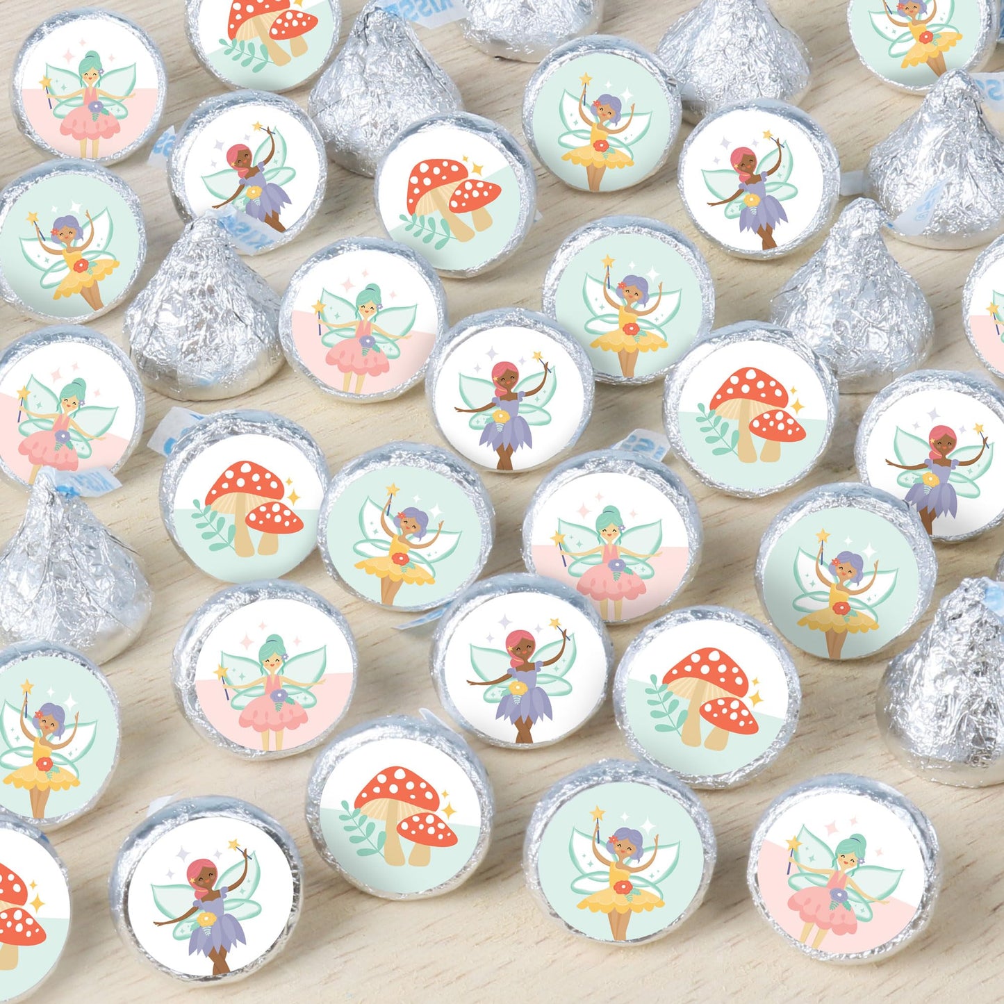 Big Dot of Happiness Let’s Be Fairies - Fairy Garden Birthday Party Small Round Candy Stickers - Party Favor Labels - 324 Count