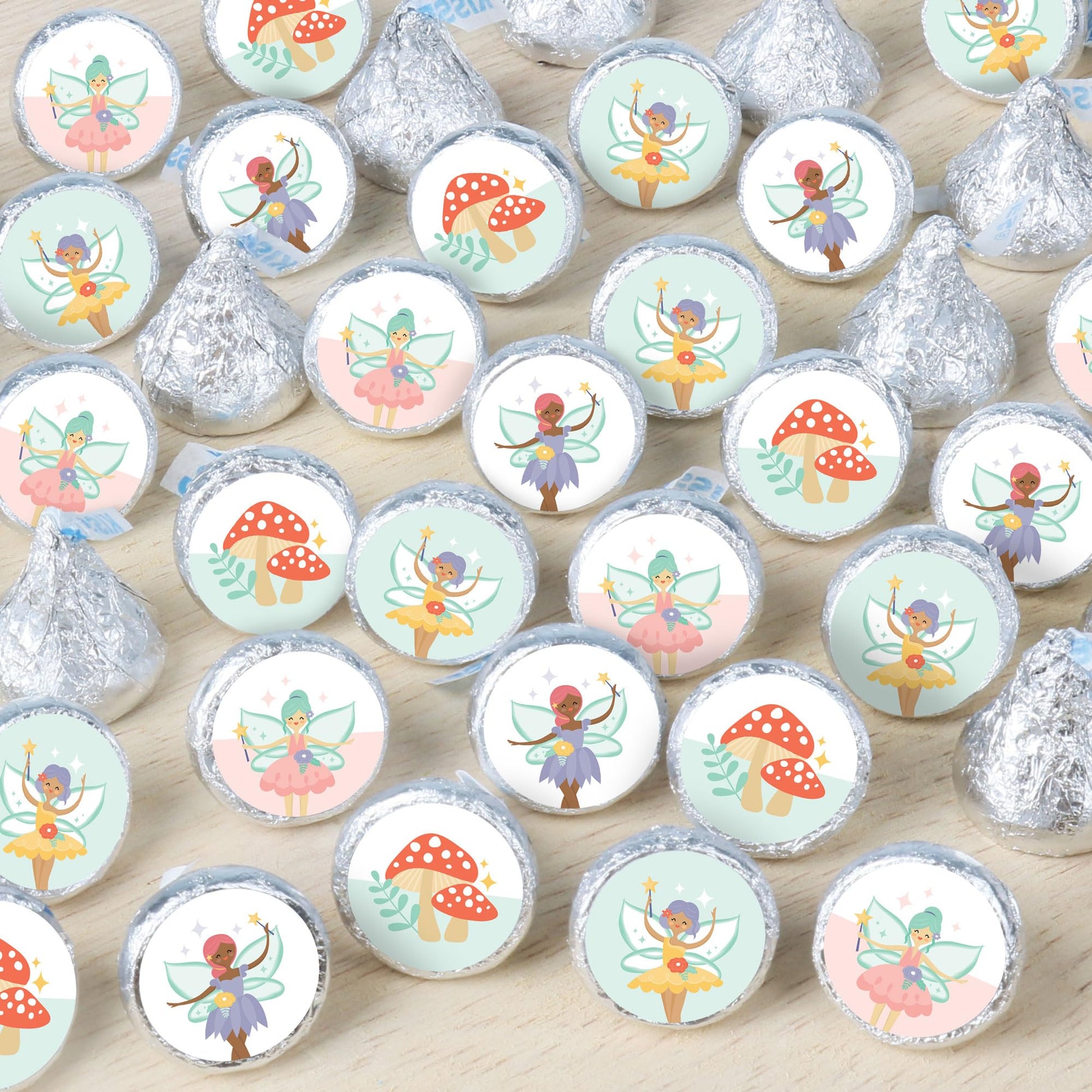 Big Dot of Happiness Let’s Be Fairies - Fairy Garden Birthday Party Small Round Candy Stickers - Party Favor Labels - 324 Count