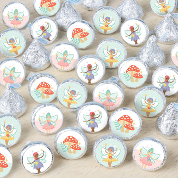 Big Dot of Happiness Let’s Be Fairies - Fairy Garden Birthday Party Small Round Candy Stickers - Party Favor Labels - 324 Count