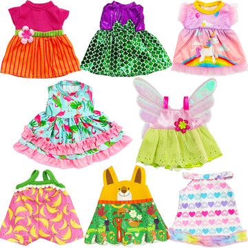 8 Sets Baby Doll Clothes,Baby Alive Clothes Dress Outfits Accessories for 10-12 Inch Girl Dolls,Christmas Birthday New Year Gift for Kids
