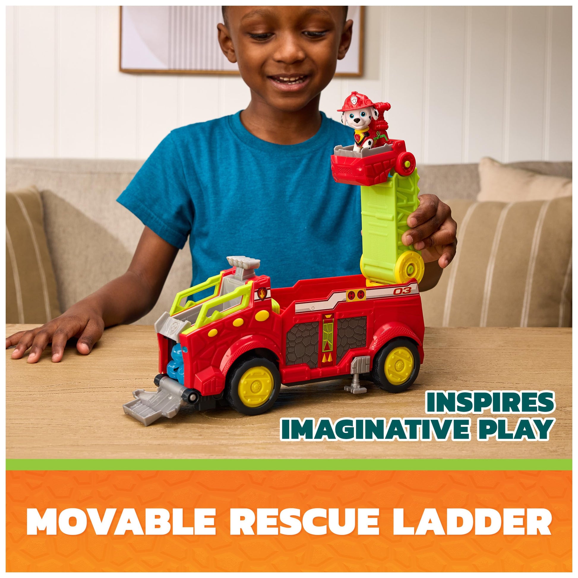 PAW Patrol: The Dino Movie, Dino Rescue Responder, Firetruck Toy Car