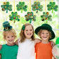 Openfly 24 Sets St. Patrick's Day Shamrock Ornaments DIY St. Patrick's Day Foam Craft Kit Irish Clover Shamrock Foam Stickers Self-Adhesive Craft