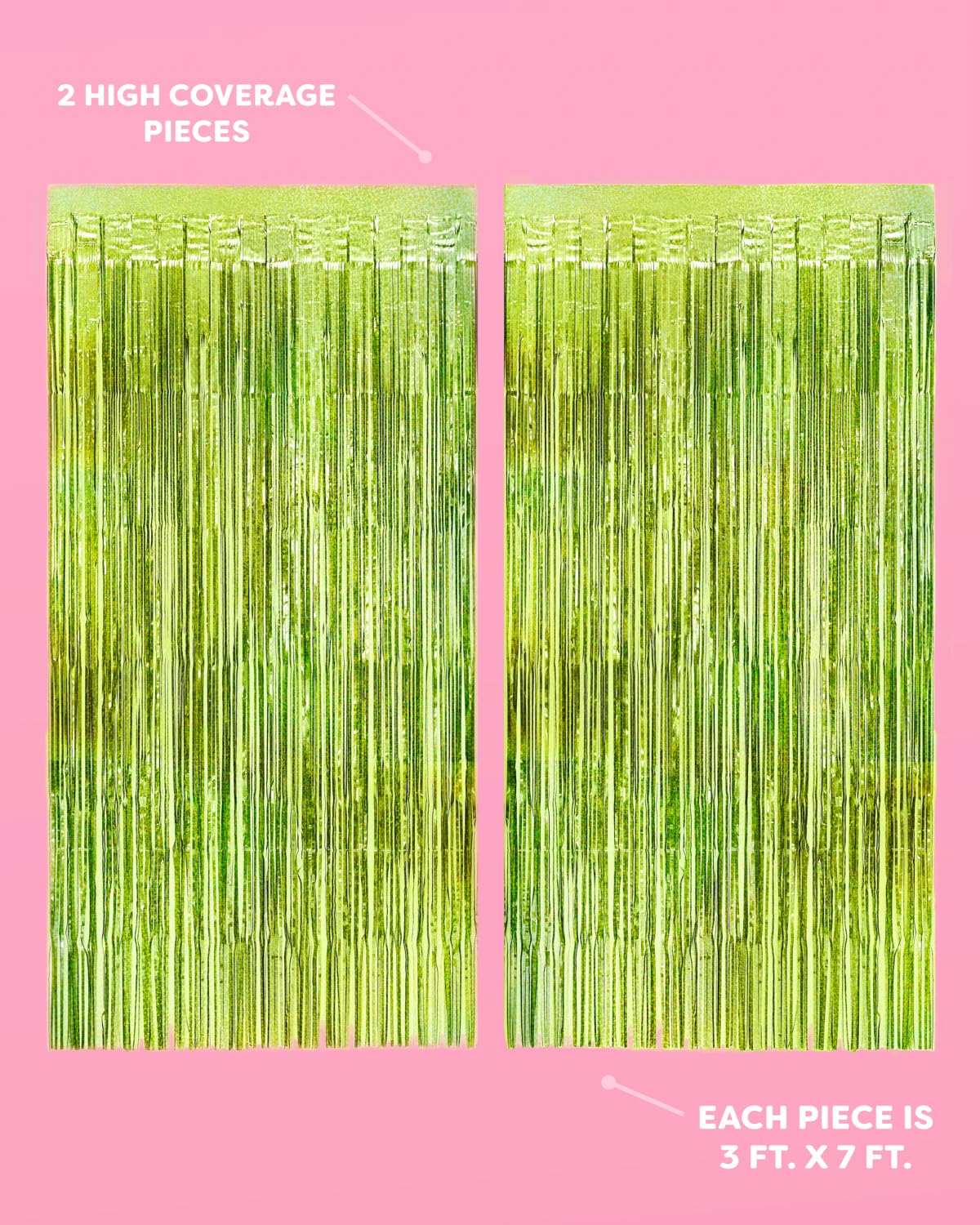 xo, Fetti 2pk Lime Green Foil Curtain | Last Pickle Bachelorette, Margarita