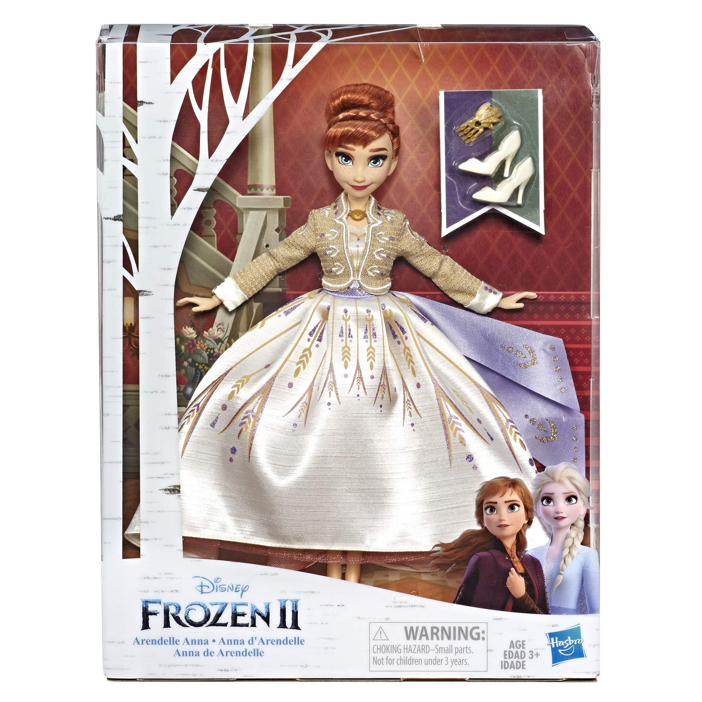 Disney Frozen Arendelle Anna Fashion Doll with Glittery White Travel Dress Inspired by Frozen 2 - Toy for Kids Ages 3 & Up