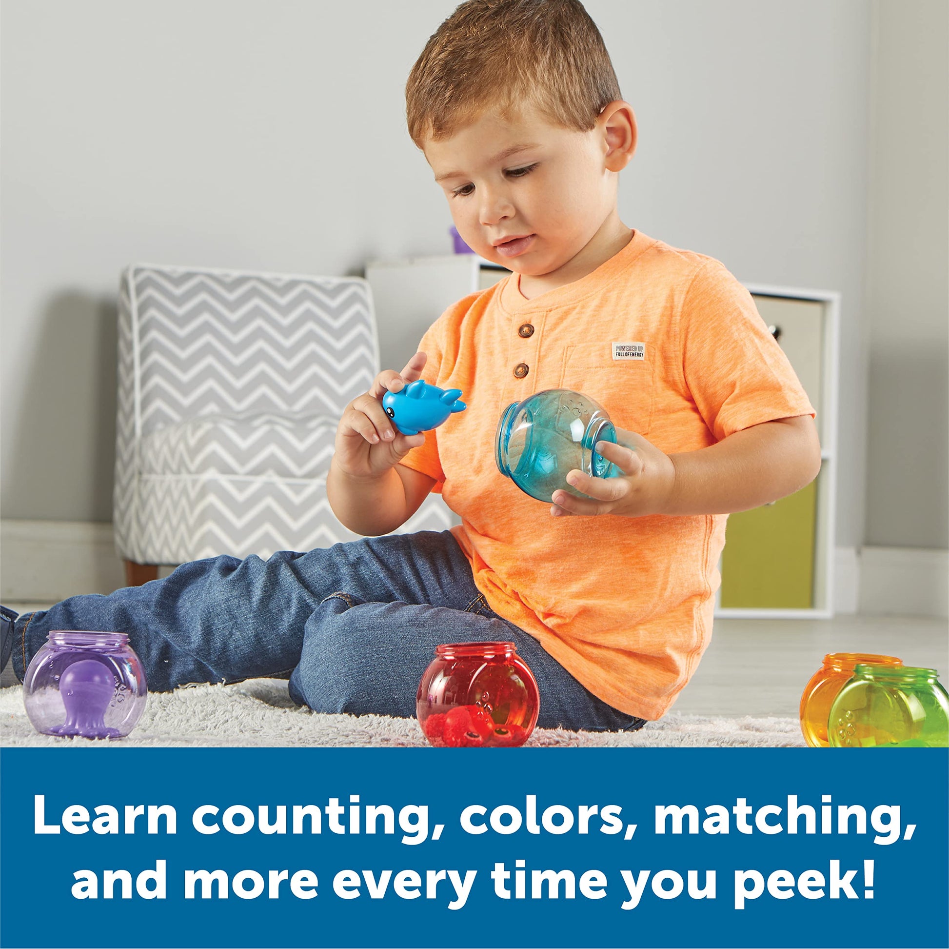 Learning Resources Peekaboo Fishbowl Friends - Counting and Fine Motor Skills, Water and Bathtub Toys, Toddler Games, Preschool Activities, Math