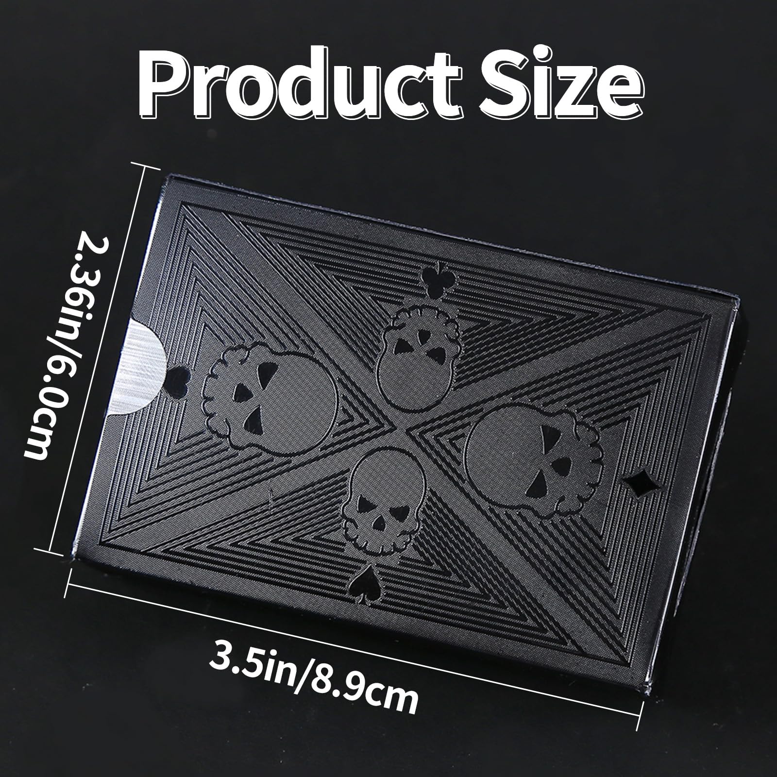 Waterproof Playing Cards, Plastic Playing Cards, 2 Deck of Cards, Standard Size Black Cool Playing Card for Adults, Premium Poker Card Set for Magic