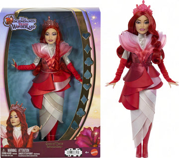 Mattel Disney Descendants: Wicked Wonderland Deluxe Fashion Doll, Queen of Hearts with Removable Movie Inspired Clothing & Crown