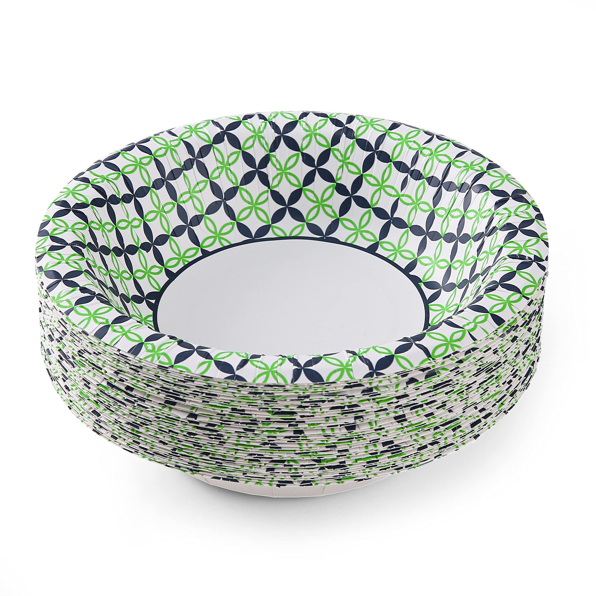 Glad Round Disposable Paper Bowls, Happy Daisies Design - Heavy Duty, Soak-Proof, Cut-Resistant, Microwavable Paper Bowls for All Foods and Daily Use