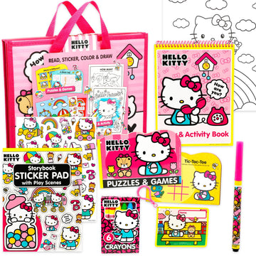 SANRIO Hello Kitty Ultimate Activity Set Portfolio with Coloring Books, Stickers, Games, Puzzles, Drawing and More | Hello Kitty Activities for Girls