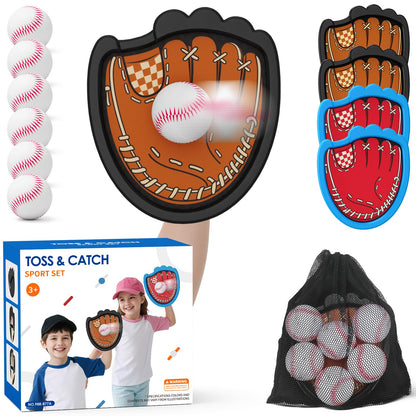 HYES 4 Pack Kids Baseball Glove, Toss and Catch Ball Game