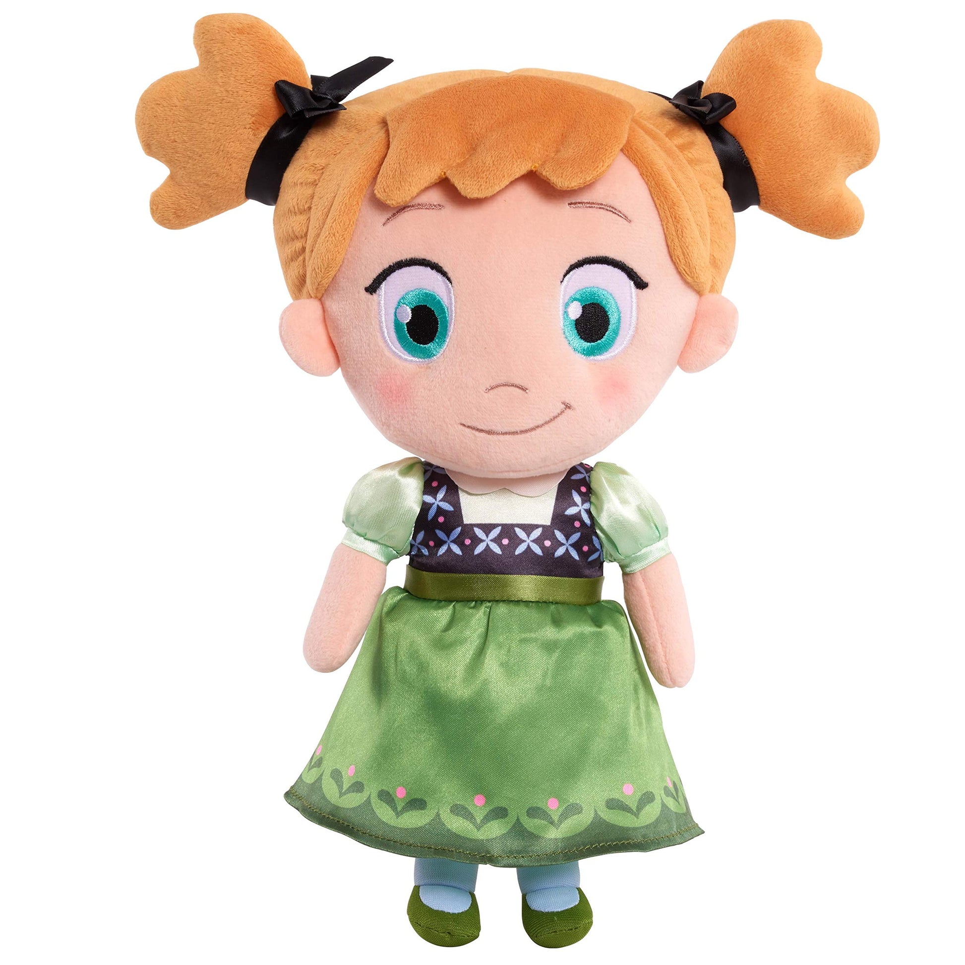 Disney Frozen Anna 11 Inch Super Soft Bedtime Cuddle Plush, Red Hair, Green Dress
