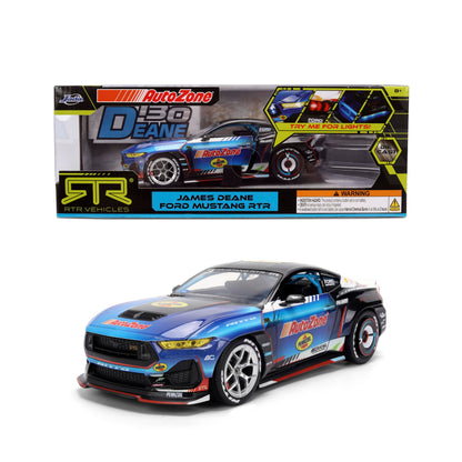 Jada Toys AutoZone 2025 Ford Mustang RTR 130 James Dean Die-Cast Car 1:24 Scale - Wide-Body Styling, Collector Display Model