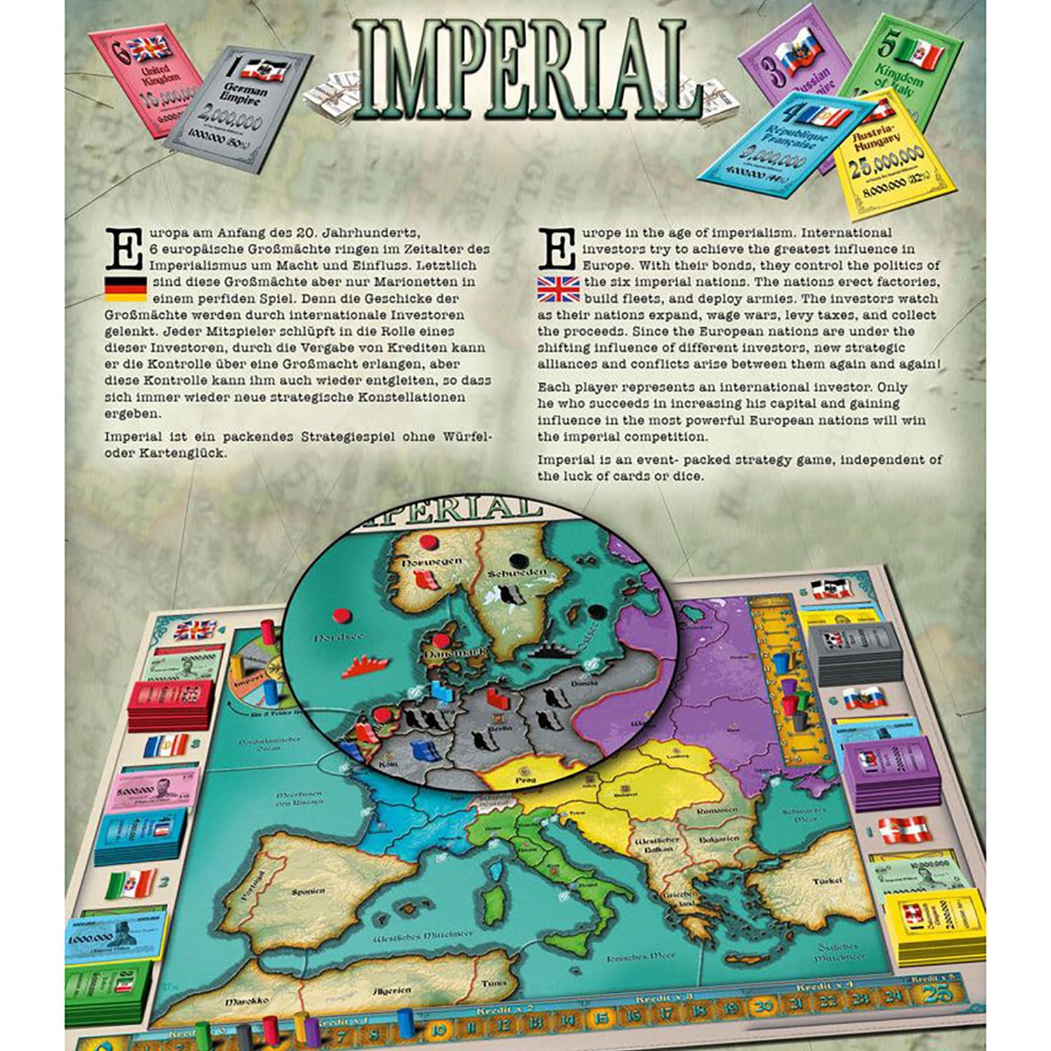 Rio Grande Games Imperial: Strategy Board Game, Economic Investing, 2-6 Players, Ages 12+, 3-4 Hours