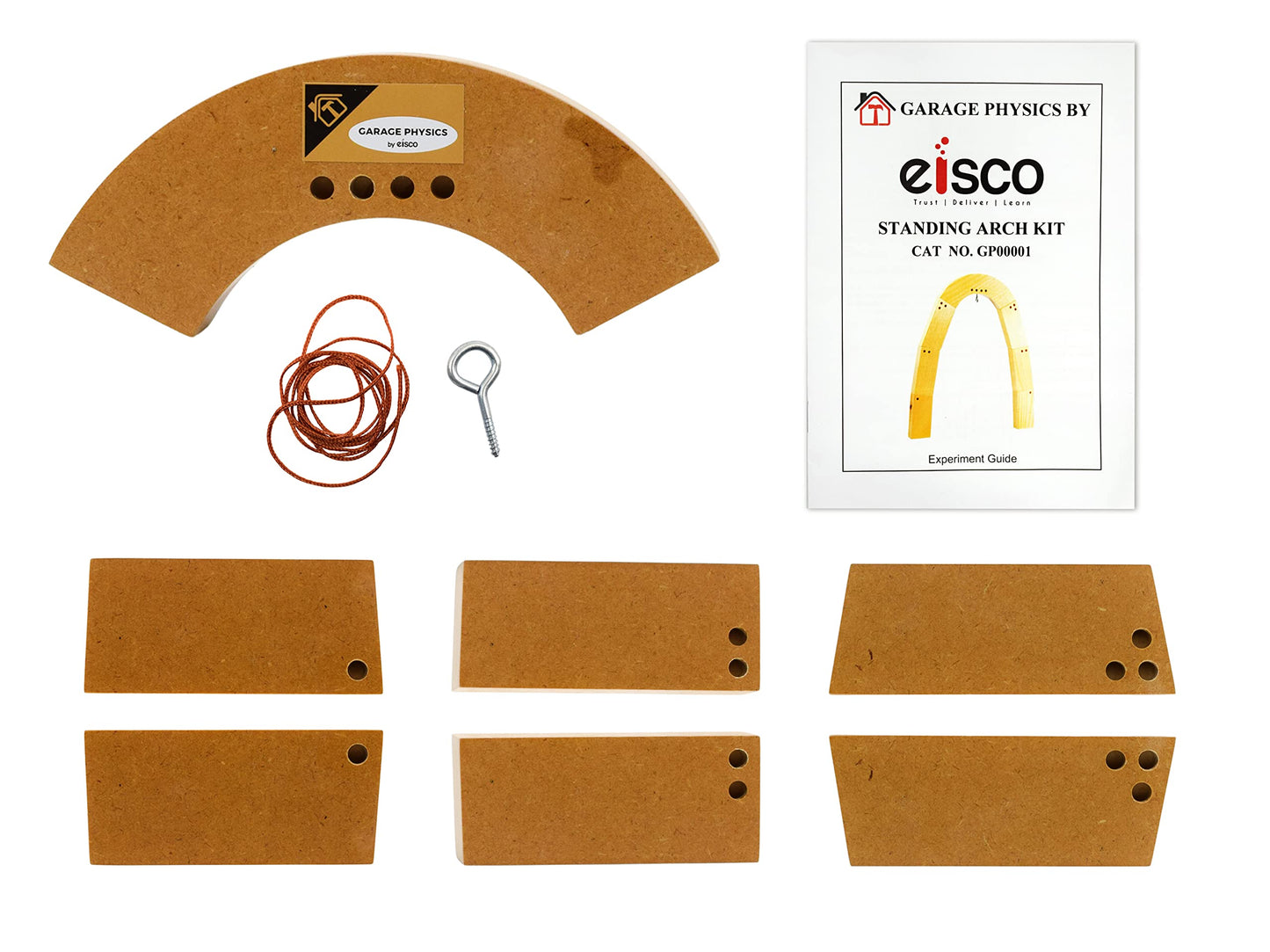 Eisco Labs - Standing Arch Kit - Explore Catenary & Arch Physics, Geometry, Motion, Stability, Basic Architecture & Building Techniques - STEM