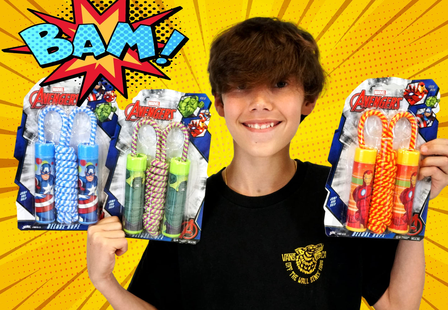 JA-RU Marvel Avengers Adjustable Jump Rope for Kids Assorted-6815