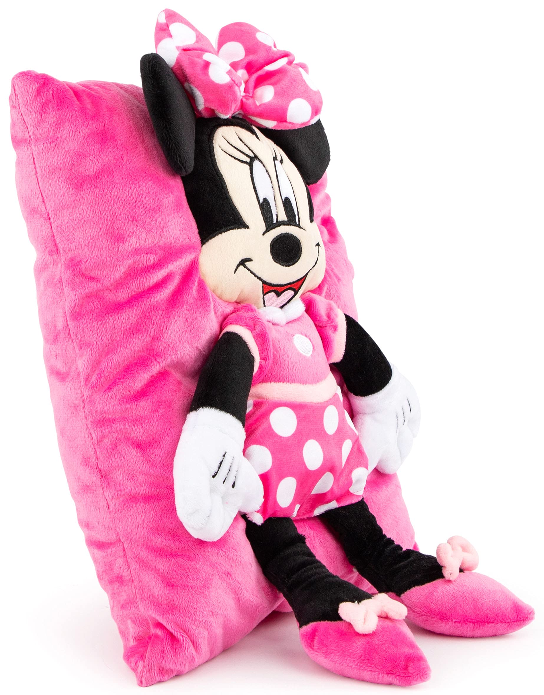Jay Franco Disney Minnie Mouse Kids 3D Snuggle Pillow, 15 x 11 Inches - Super Soft Polyester Microfiber Plush Stuffed Animal, Gift for Kids, Pink