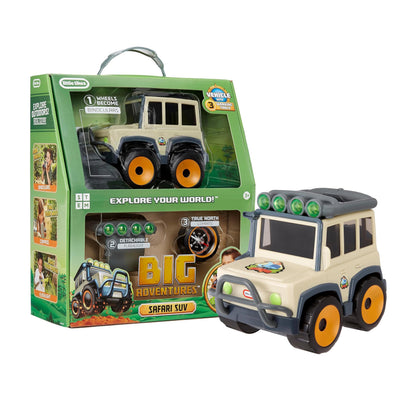Big Adventures Binocular Searching Safari SUV STEM Toy Vehicle with Binoculars, Flashlight, and Compass for Girls, Boys, Kids Ages 3+