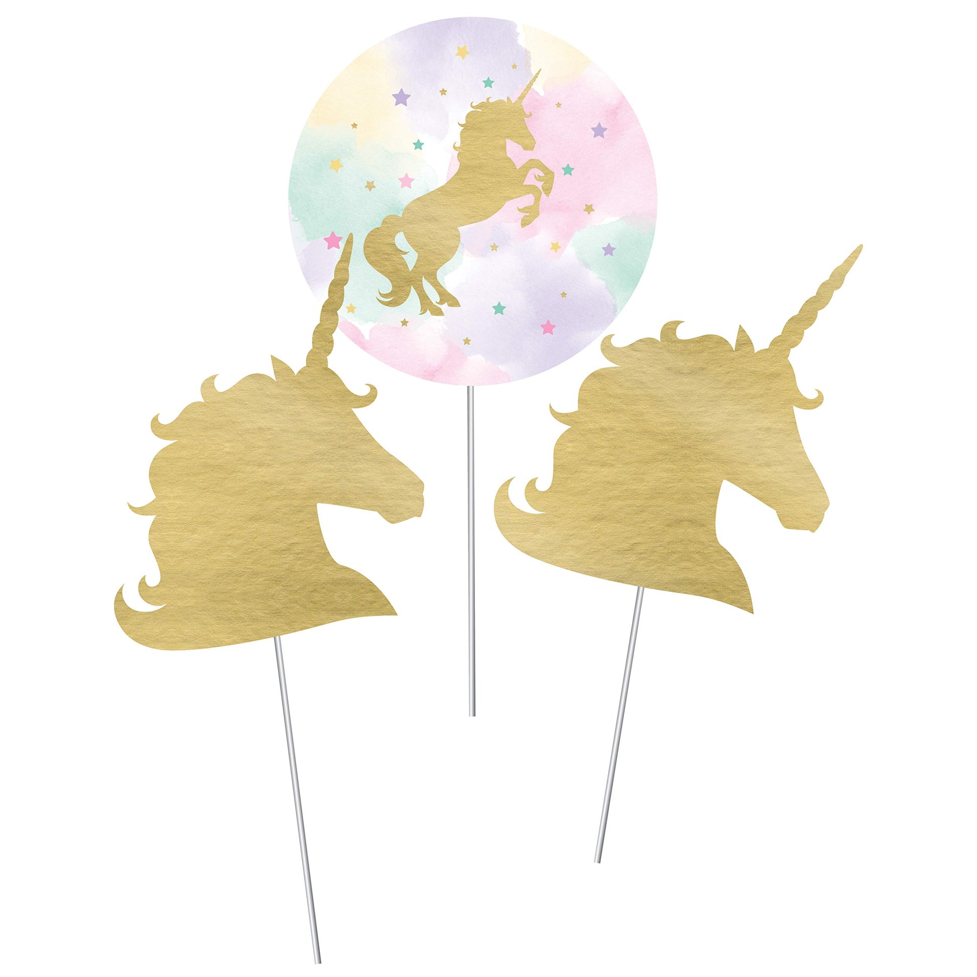 Sparkle Unicorn Centerpiece Sticks, 3 ct
