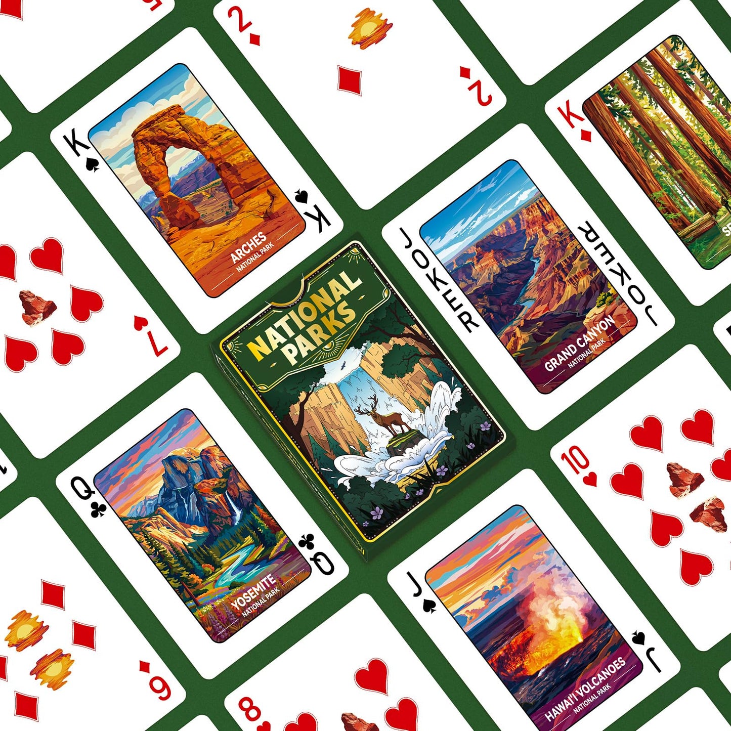 Playing Cards 4 Pack, National Park Themed Playing Cards, Deck of Cards, Standard Poker Card for Card Games,Game Night Blackjack Camping Travel Party