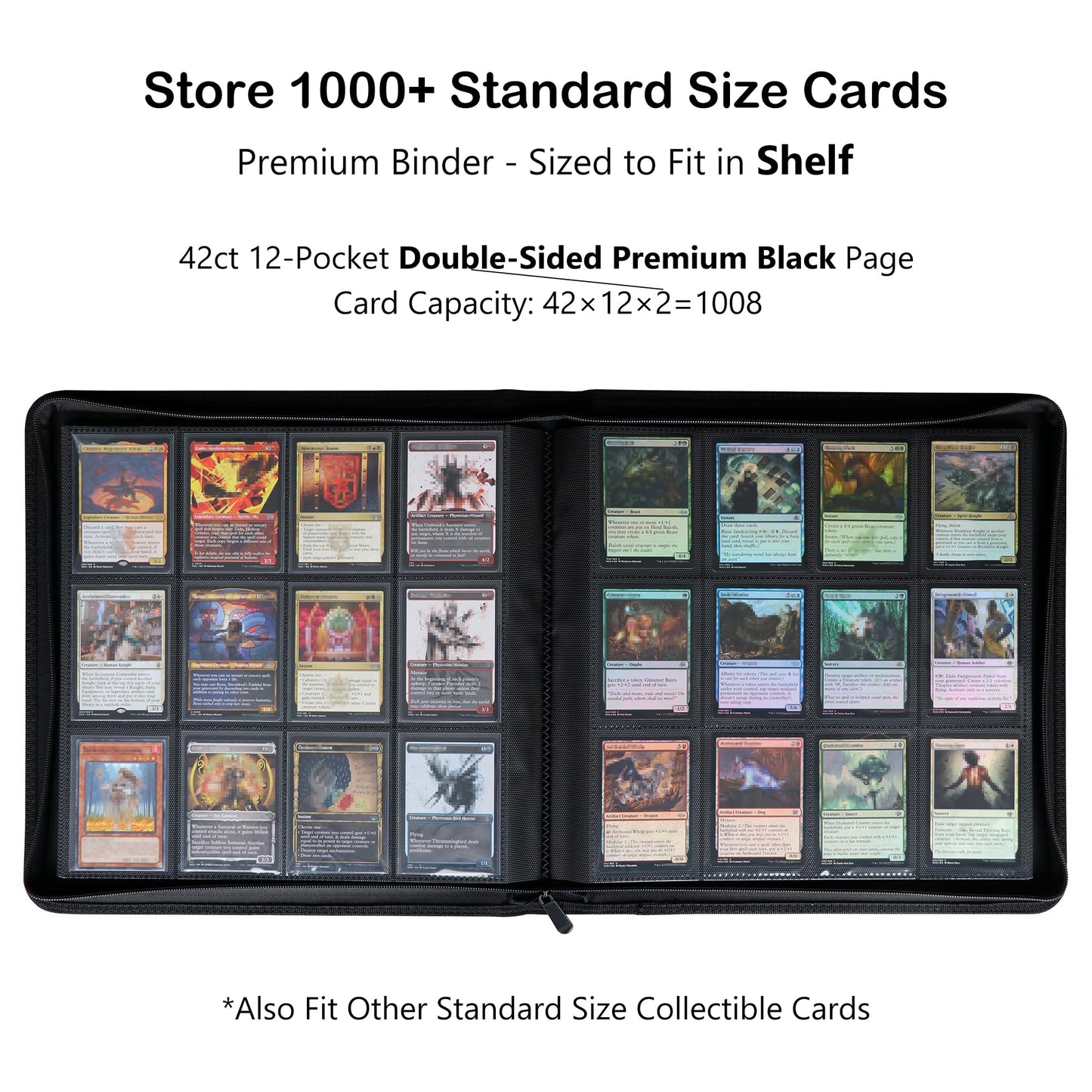Alteagle 12 Pocket Card Binder, Fits 1008 Trading Cards Side Loading Ringless Card Album for TCG and Sports Cards