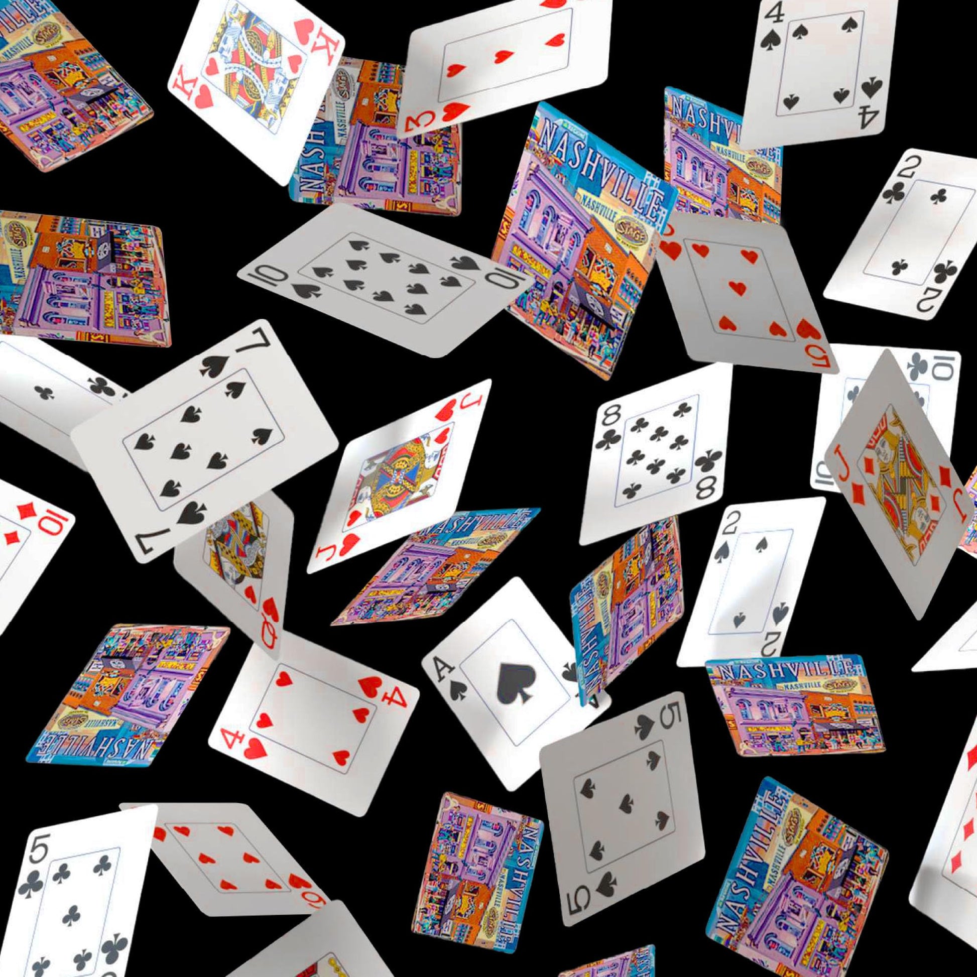 Boardwalk Puzzles Premium Featherlight Unique Playing Cards, Fun Themed Deck for Home and Travel | Nashville Music City