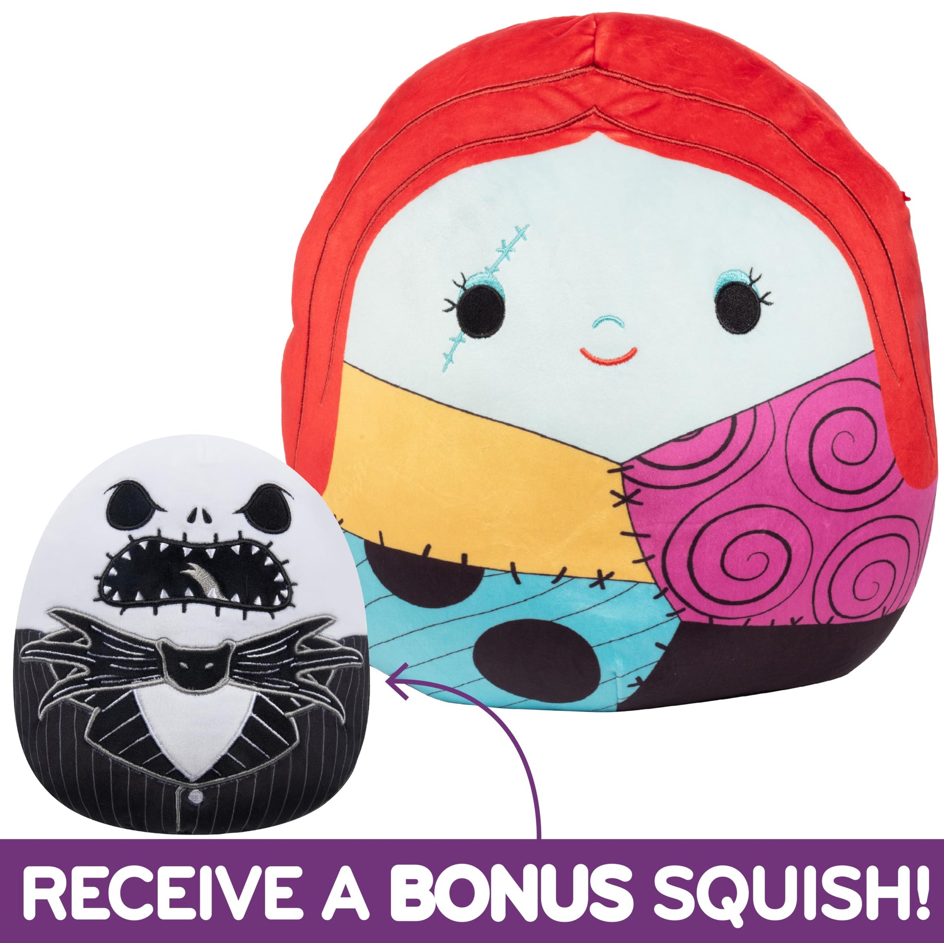 Squishmallows Disney The Nightmare Before Christmas 2-Pack - 14" Sally & 8" Jack Skellington Plush Set - Official Jazwares Collectible Soft Stuffed