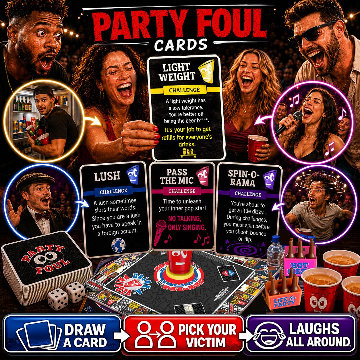 DRINK-A-PALOOZA: The Monopoly of Drinking Game | The Party Board Game that Combines Beer Pong, Flip Cup, Kings Cup, Drinking Card Games & More Fun