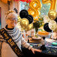 TONIFUL 4 Set Black Gold Balloon Stand Balloon Centerpieces for Table