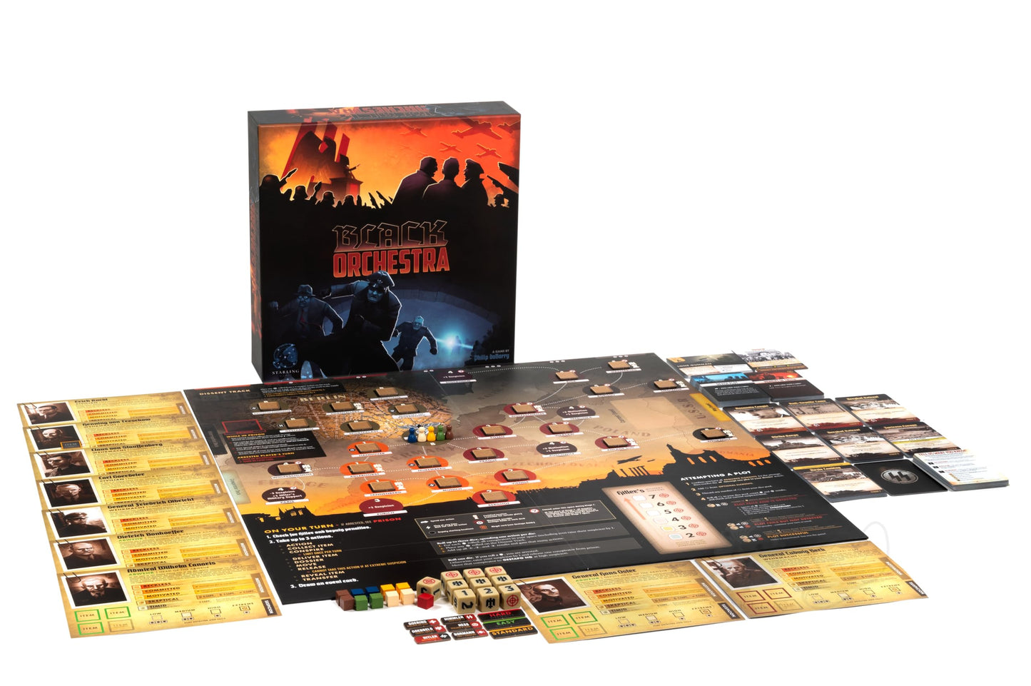 Black Orchestra 2nd Edition Board Game, Cooperative WWII Strategy Game for Adults & Teens, Historical Conspiracy & Stealth Tabletop Game for 1-5