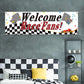 Blulu Racing Party Decorations Welcome Race Fans Banner Racing Party Suppliers Race Car Banner Garland Backdrop Photo Booth Props Car Birthday