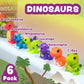 Tub Works® Dinosaur Mold Free Bath Toys, 6 Pack | Sealed, No Hole Bath Toys Design Keeps Moisture Out | Soft, Squeezable & Float on Water | Easy-Grip