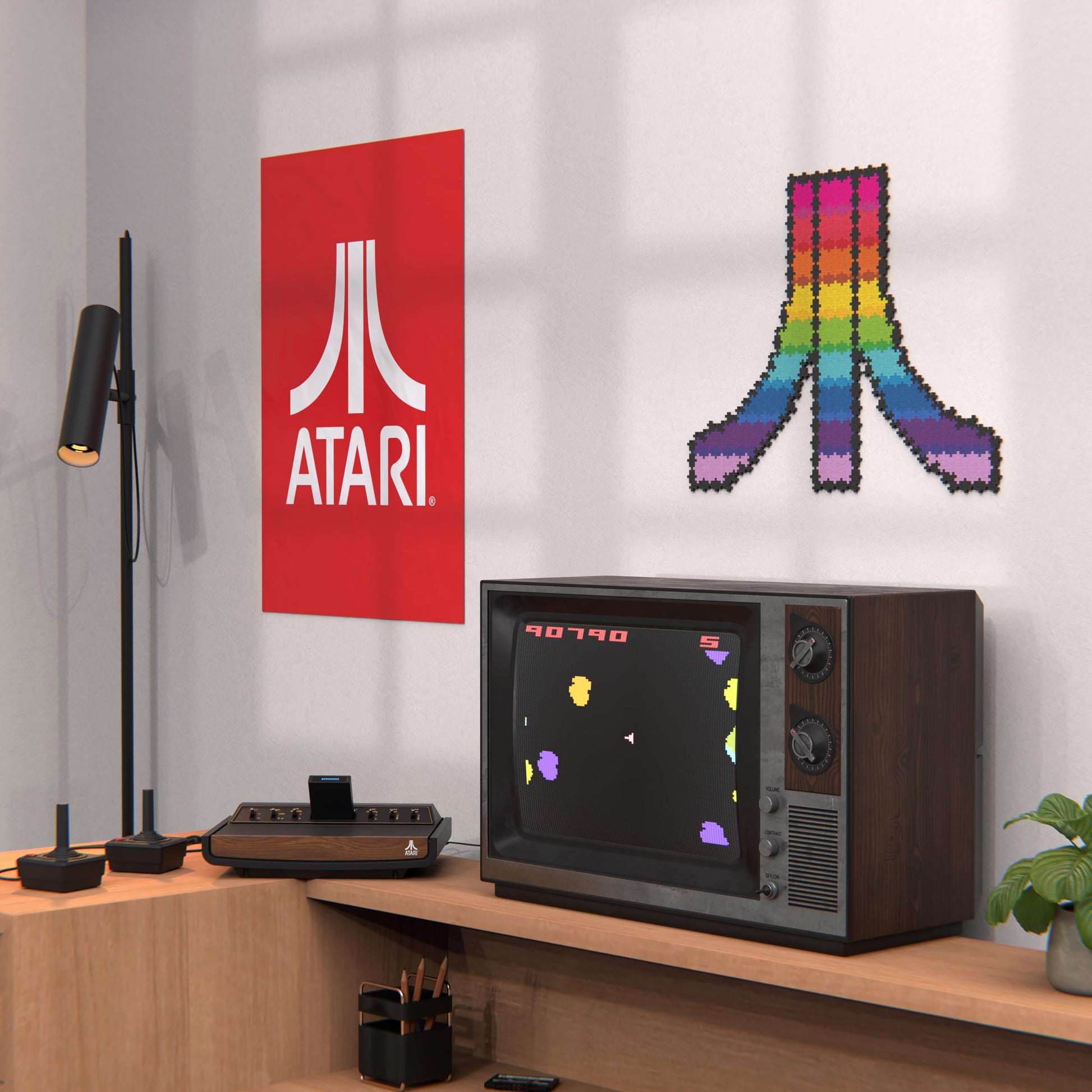 PLUS PLUS Puzzle by Number, Atari - 740 pc Pixel Art Kit, Hashtag Blocks