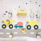 Meri Meri Disposable Birthday Party Plates, Pack of 8 Fun Shaped Disposable Plates for Party - Planes, Train & Cars Kid’s Birthday Supplies