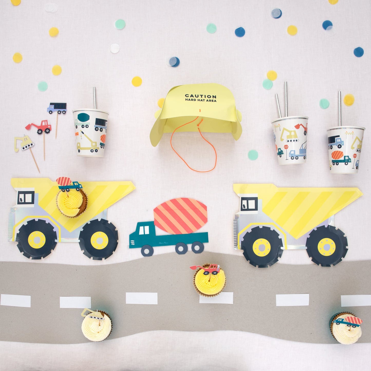 Meri Meri Disposable Birthday Party Plates, Pack of 8 Fun Shaped Disposable Plates for Party - Planes, Train & Cars Kid’s Birthday Supplies