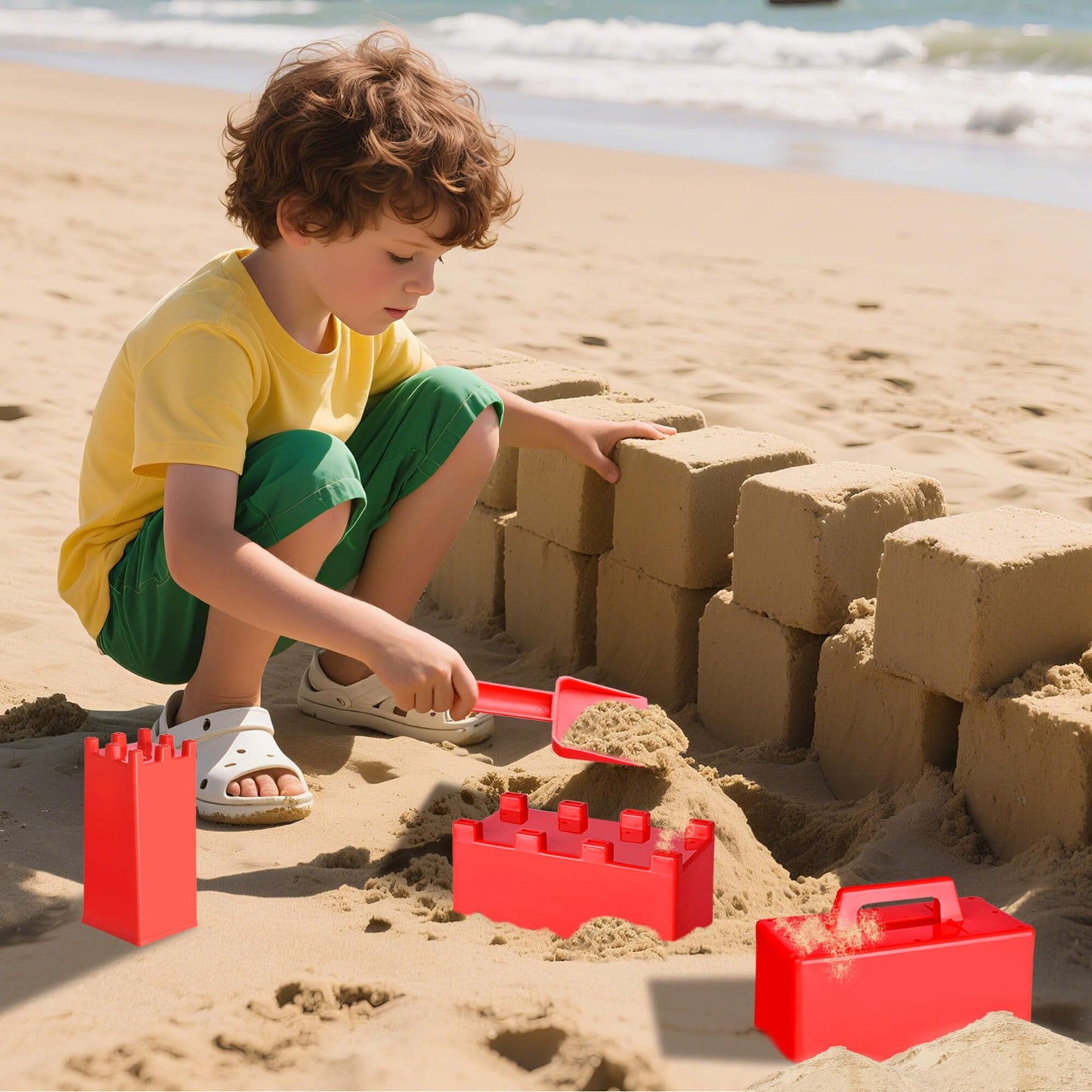 Snow Fort Building Block - Beach Sand Toys for Kids, Sand Castle Mold Kit, Winter Summer Outdoor Fun Toys for Boys Girls Toddler Adults Birthday Gifts