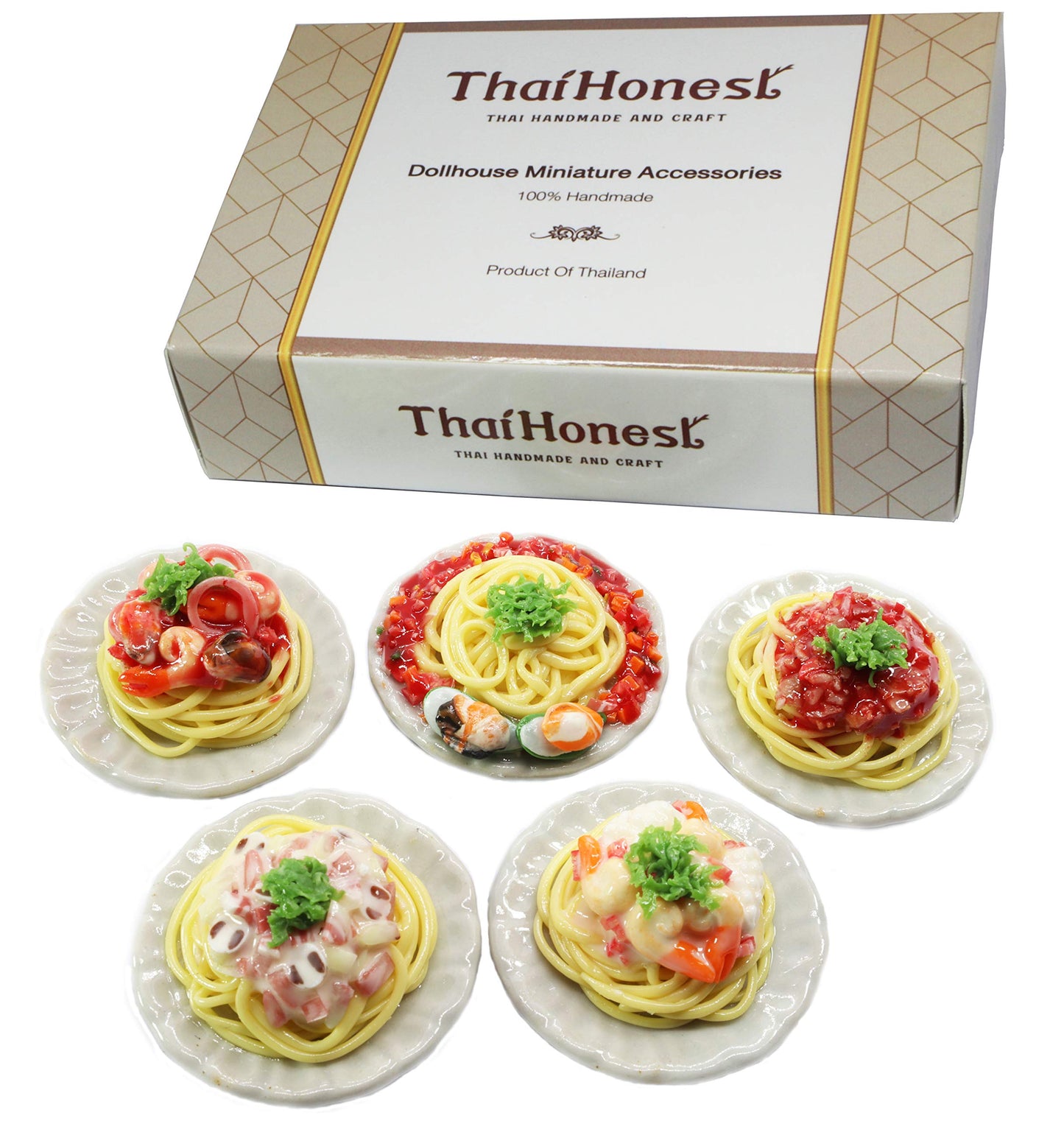 ThaiHonest Mixed 5 Assorted Spaghetti Dollhouse Miniature Food,Tiny Food
