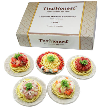 ThaiHonest Mixed 5 Assorted Spaghetti Dollhouse Miniature Food,Tiny Food