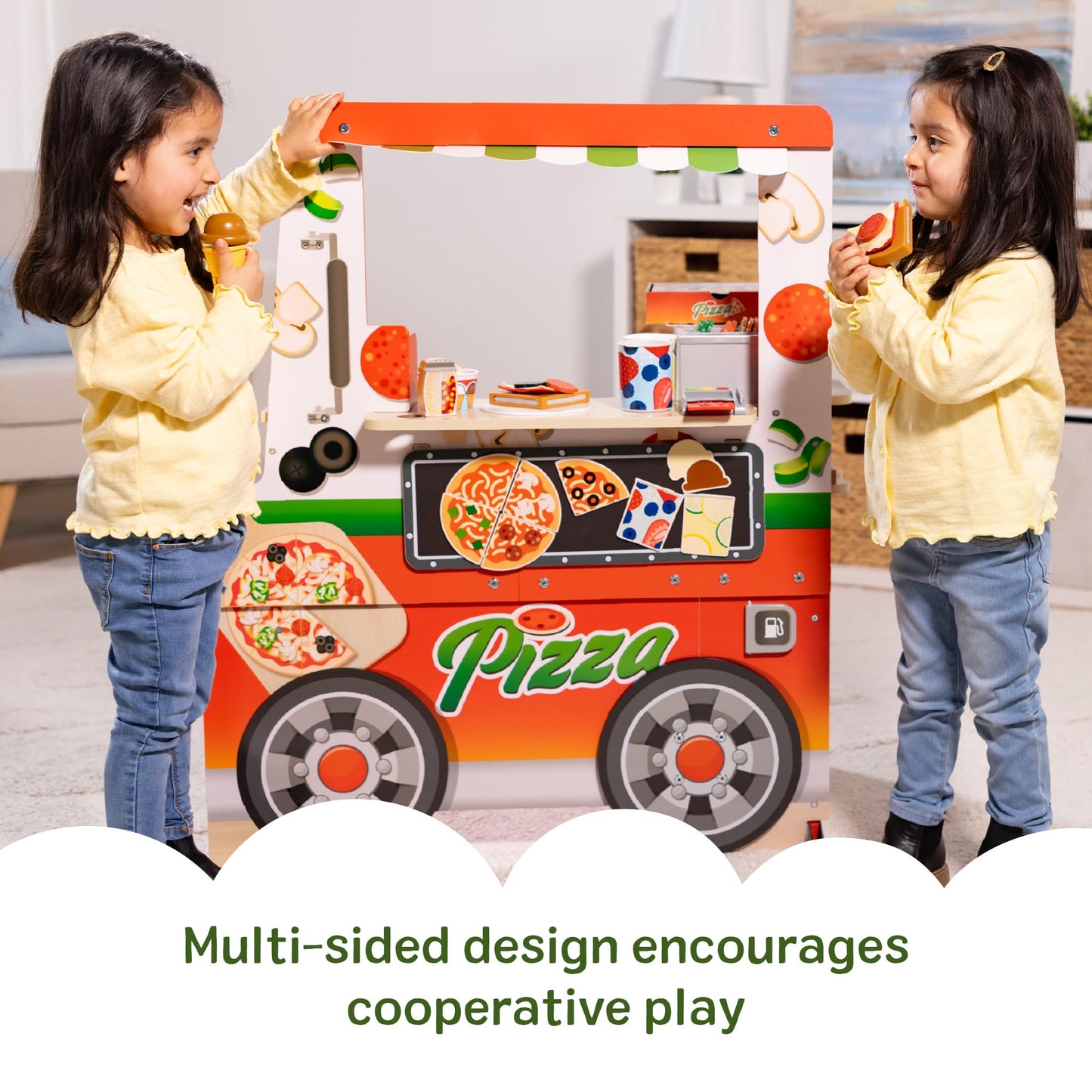 Melissa & Doug Wooden Pizza Food Truck Activity Center