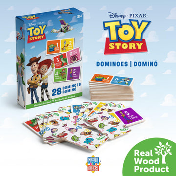 Masterpieces Disney Wood Dominoes - Toy Story 28 Piece Educational Dominoes Set - Age 3+