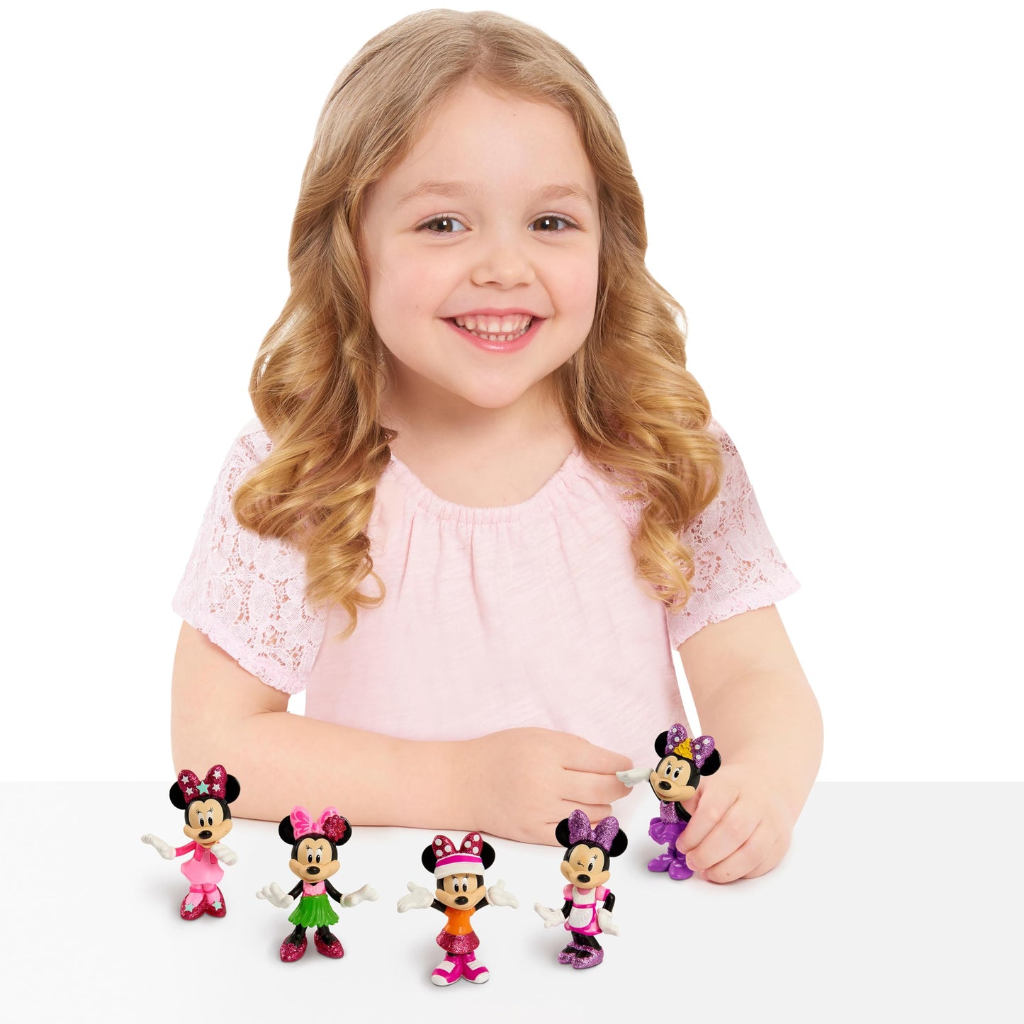 Disney Junior Minnie Mouse 3-inch Collectible Figure Set, 5 Piece Set, Easter Basket Fillers, Gifts, Presents, Kids Toys for Ages 3 Up by Just Play
