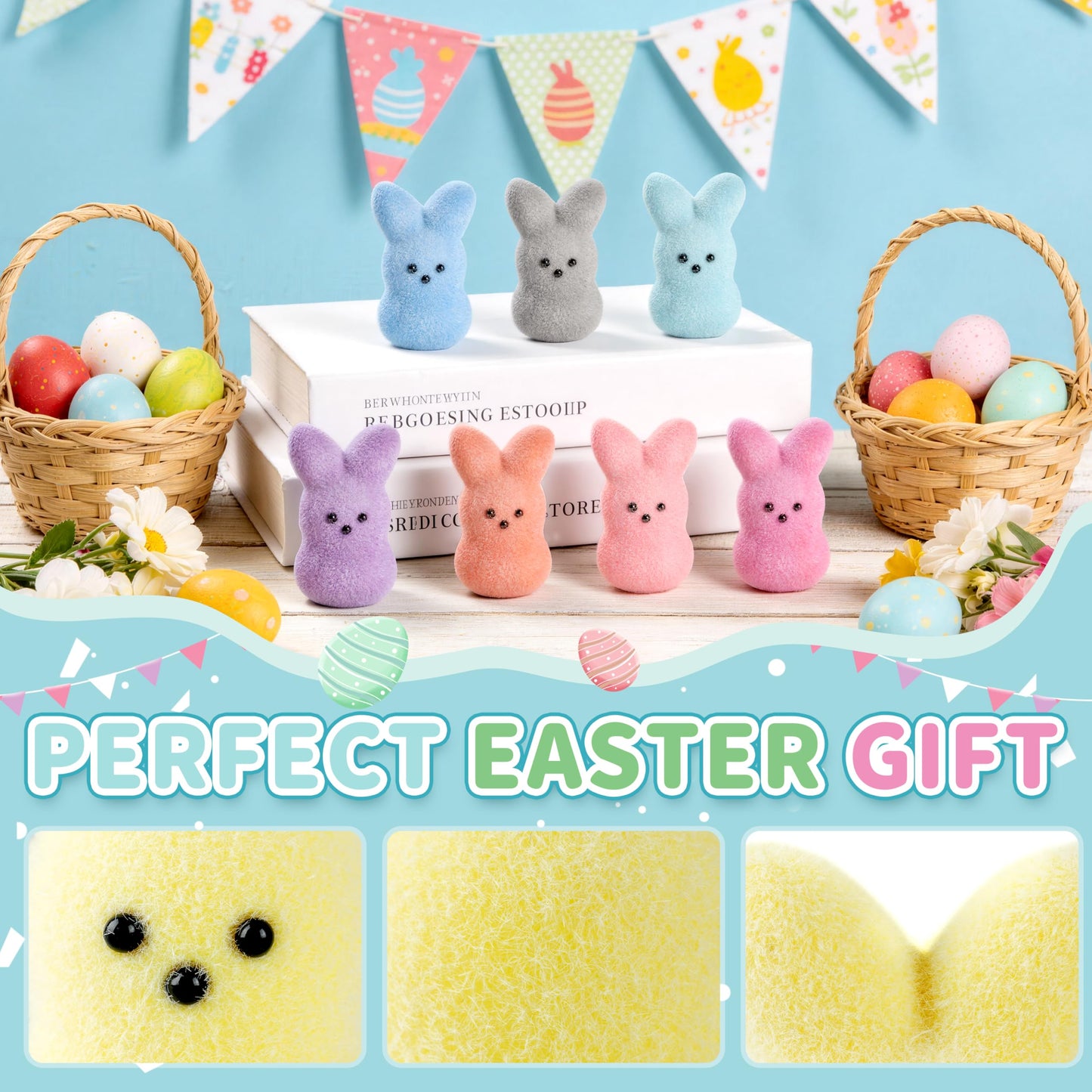 MPMIYVX Easter Basket Stuffers for Kids,Easter Egg Fillers, Cute Bunny Toys Easter Gifts for Kids, Party Favors Classroom Exchange, Easter Decorations
